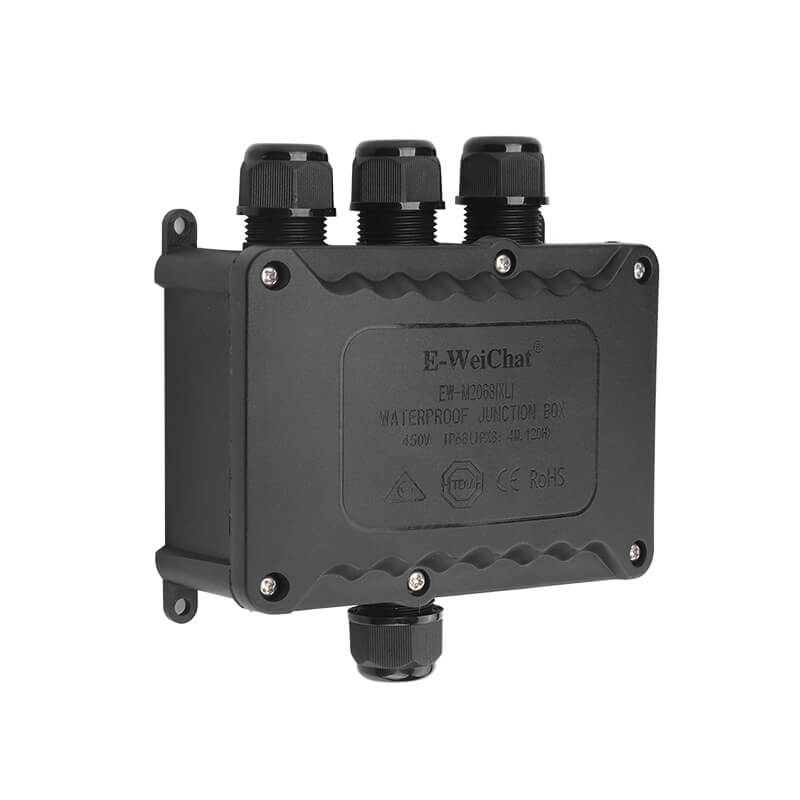 IP68四通防水接線盒一進三出防水接線盒帶端子戶外電纜接線盒M2068XL-4T(5-9MM)