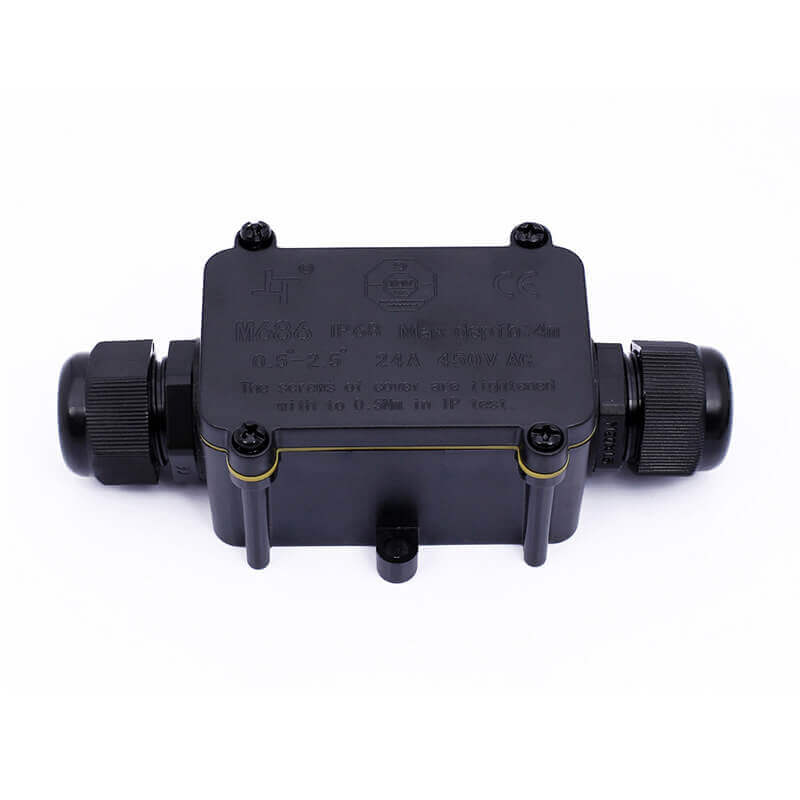 IP68 Plastic Waterproof Junction Box M686 For Led Street Lights Sealable Waterproof Box Black Cable Junction Box 2P