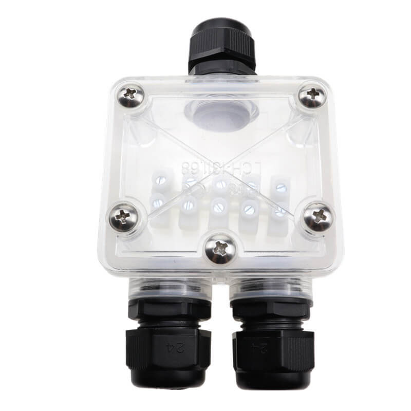 IP68 transparente 3 pinos plástico caixa de junção à prova d\'água em forma de Y para cabo de iluminação pública