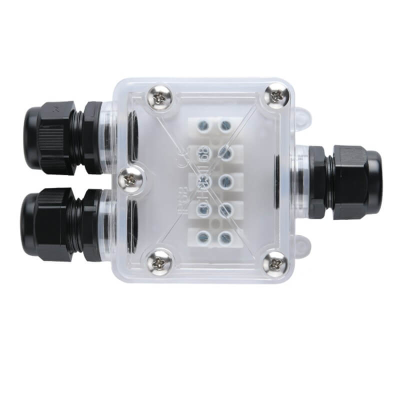 Sokak Lambaları Kablosu için IP68 Şeffaf 3 Pin Plastik Y-Şekilli Su Geçirmez Bağlantı Kutusu