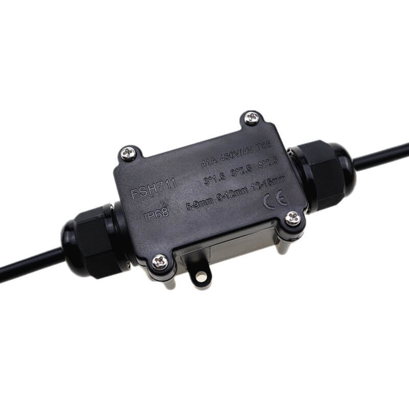 IP68 Двусторонняя водонепроницаемая распределительная коробка FSH711 для наружного освещения для уличных фонарей A2 Set (клеммы с уплотнительным кольцом 5-9 мм PA10 + винты)