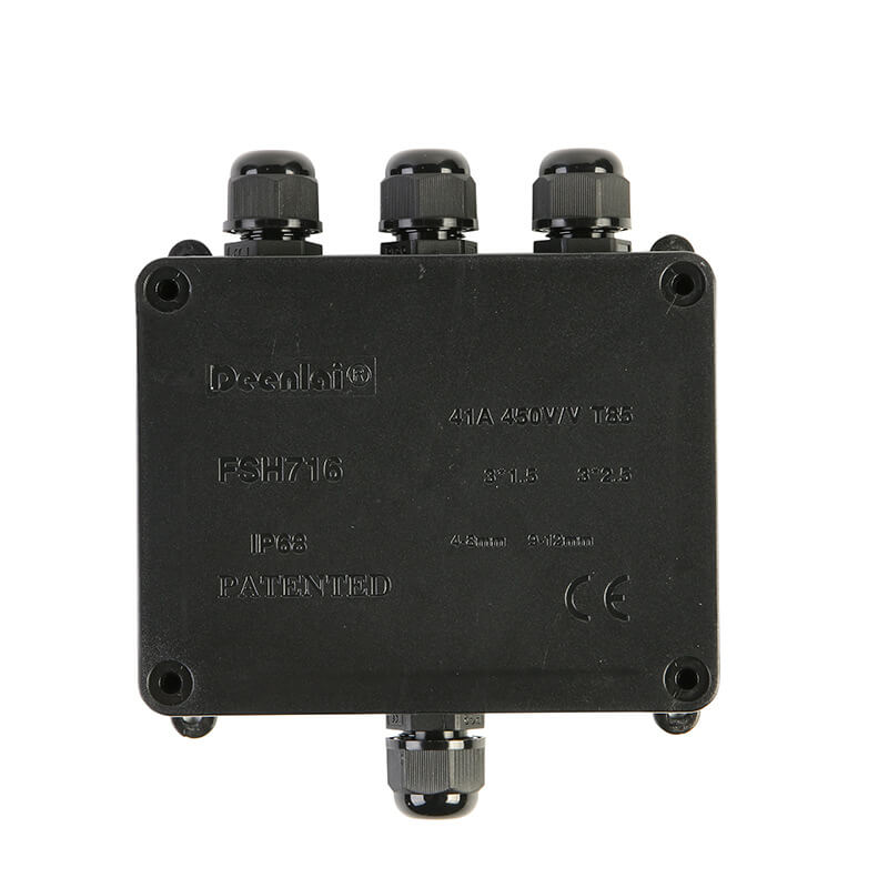 IP68防水接線盒716戶外電纜防水接線盒一進三出防水盒FSH716-4P(PG9*4個 4-8mm)