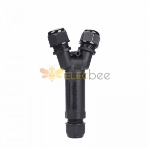 EW-M25 3 Pin Underwater 1 In 2 Out Y Type Power Cable IP68 Electrical Wire Waterproof Circular Connectors