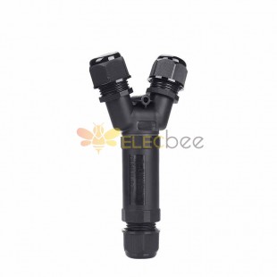 EW-M25 4 Pin Underwater Power Cable IP68 Electrical Wire Waterproof Circular Connectors Y Type 1 In 2 Out