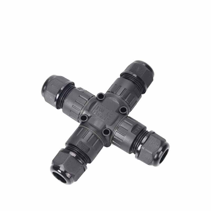 M20X-2P IP68 Underwater Waterproof Connector X Shape Cable Terminal Block Junction Box Outdoor Lighting Electric Connection Box