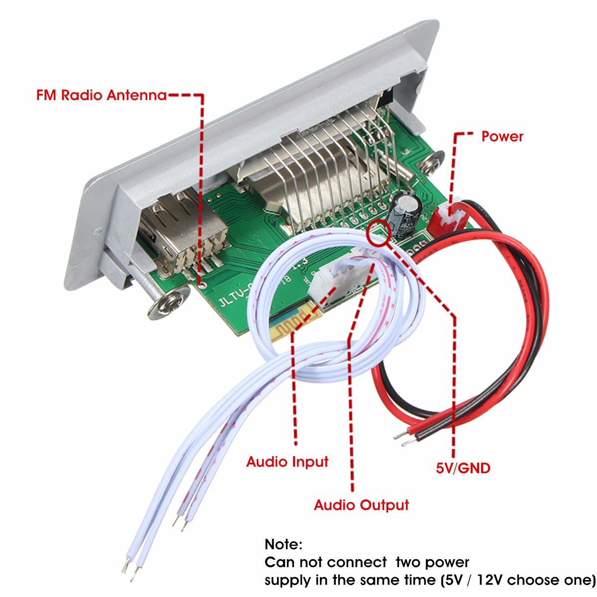 5Pcs-DC-12V5V-MP3-Decode-Board-LED-USB-AUX-FM-bluetooth-Radio-Amplifier-With-Remote-1136334