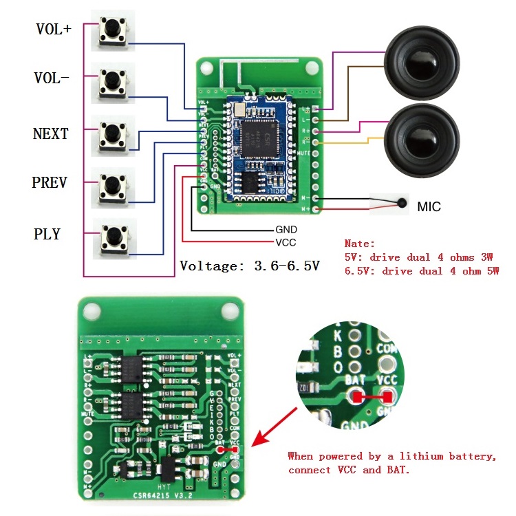 CSRA64215-bluetooth-42-Power-Amplifier-Board-TWS-Dual-5W-Speaker-Audio-Power-Amplifier-for-APTXLL-Lo-1741871