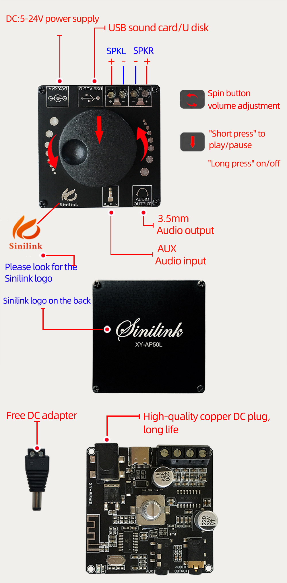 XY-AP50L-50WX2-Mini-bluetooth-50-Wireless-Audio-Power-Digital-Amplifier-Board-Stereo-Amp-35MM-AUX-US-1745771