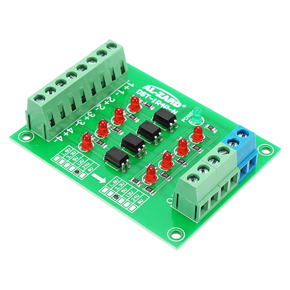 5Pcs-24V-To-5V-4-Channel-Optocoupler-Isolation-Board-Isolated-Module-PLC-Signal-Level-Voltage-Conver-1316235
