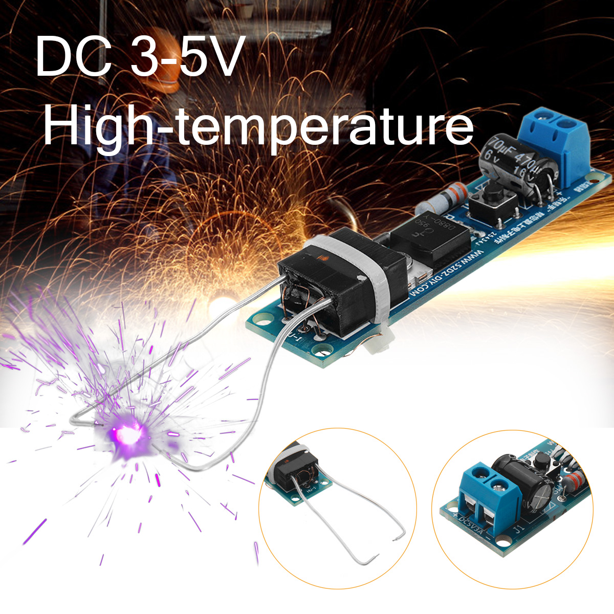 5Pcs-DC3-5V-3A-Inverter-High-Pressure-Generator-Electronic-Lighter-Module-Arc-Cigarette-Lighter-Igni-1353187