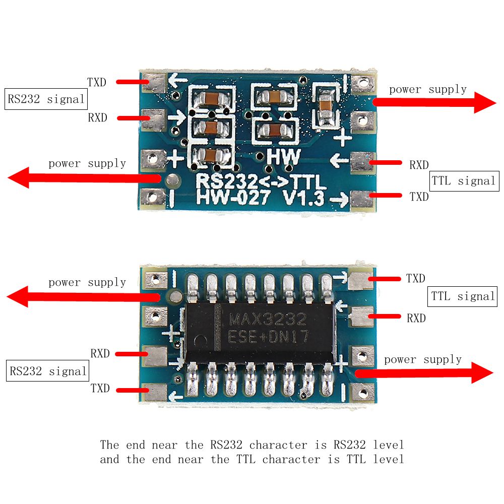 RS232 to TTL Mini MAX3232 Serial Level Adapter Board Converter MAX3232CSE Module