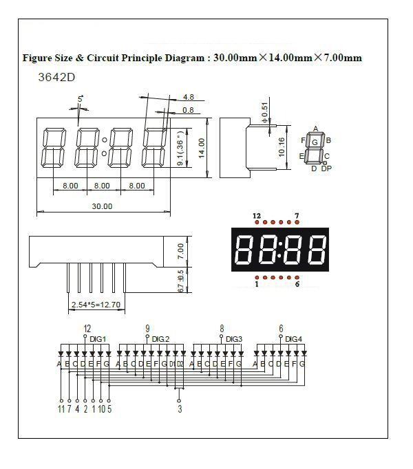 5Pcs-036-Inch-4-Digit-LED-7-Segments-RedYellow-Clock-Display-Tube-3014mm-Module-Common-Anode-1635343