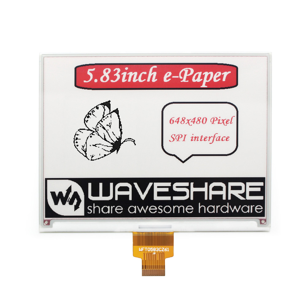 Wavesharereg-583-inch-Electronic-ink-Screen-E-paper-648times480-Resolution-Red-Black-White-Three-col-1753935