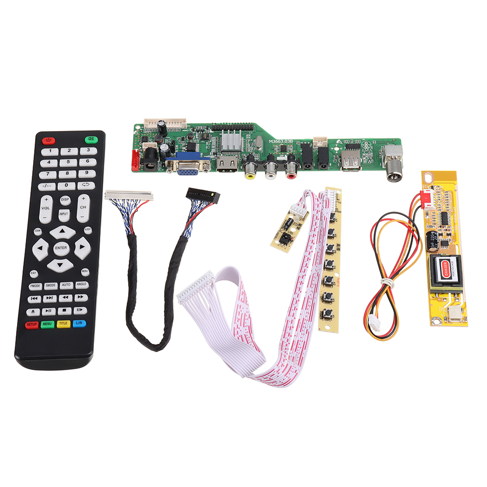 Digital-Signal-M366303B-DVB-T2-Universal-LCD-TV-Controller-Driver-Board-TVPCVGAHDMIUSB7-Key-Button2c-1760164