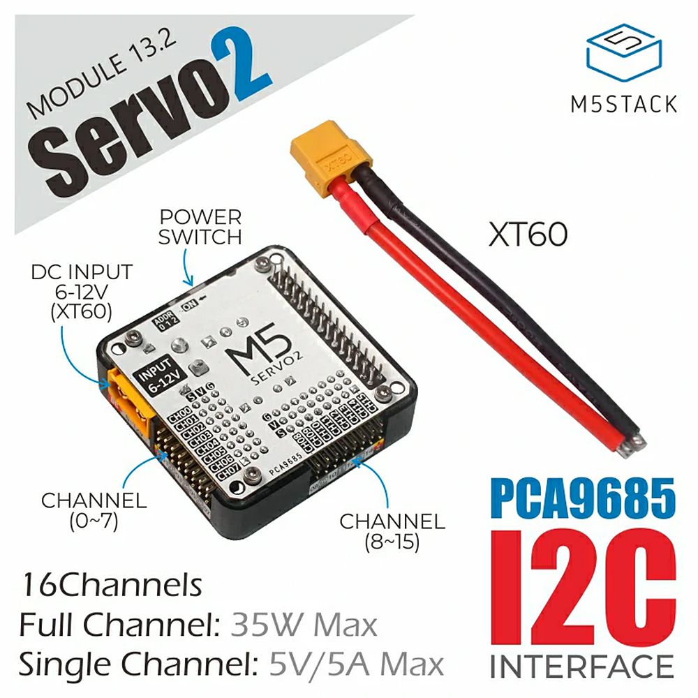 M5Stackreg-Servo2-Servo-Driver-Module-16-Channels-PCA9685-Can-Be-Stacked-And-Used-Simultaneously-ESP-1757146
