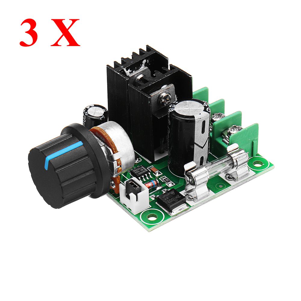 3Pcs-DC-9V-To-50V-10A-Stepless-Adjustable-PWM-DC-Motor-Speed-Controller-Module-With-Knob-1356556