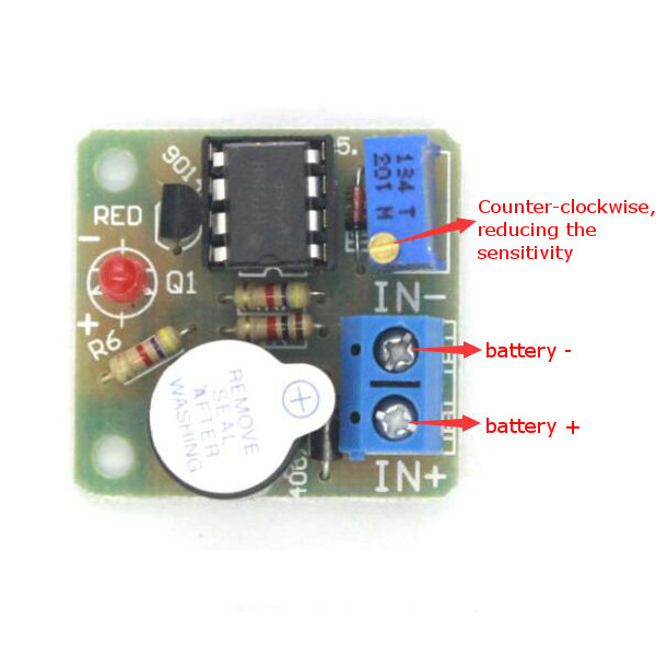 5Pcs 9V 12V Battery Sound and Light Alarm Protection Module Against  Over-discharge Board