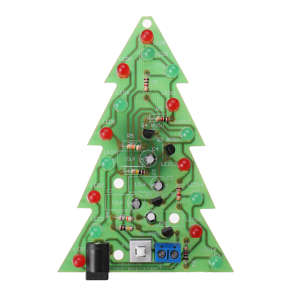 Assembled-USB-Christmas-Tree-16-LED-Color-Light-Electronic-PCB-Decoration-Tree-Children-Gift-Ordinar-1602761