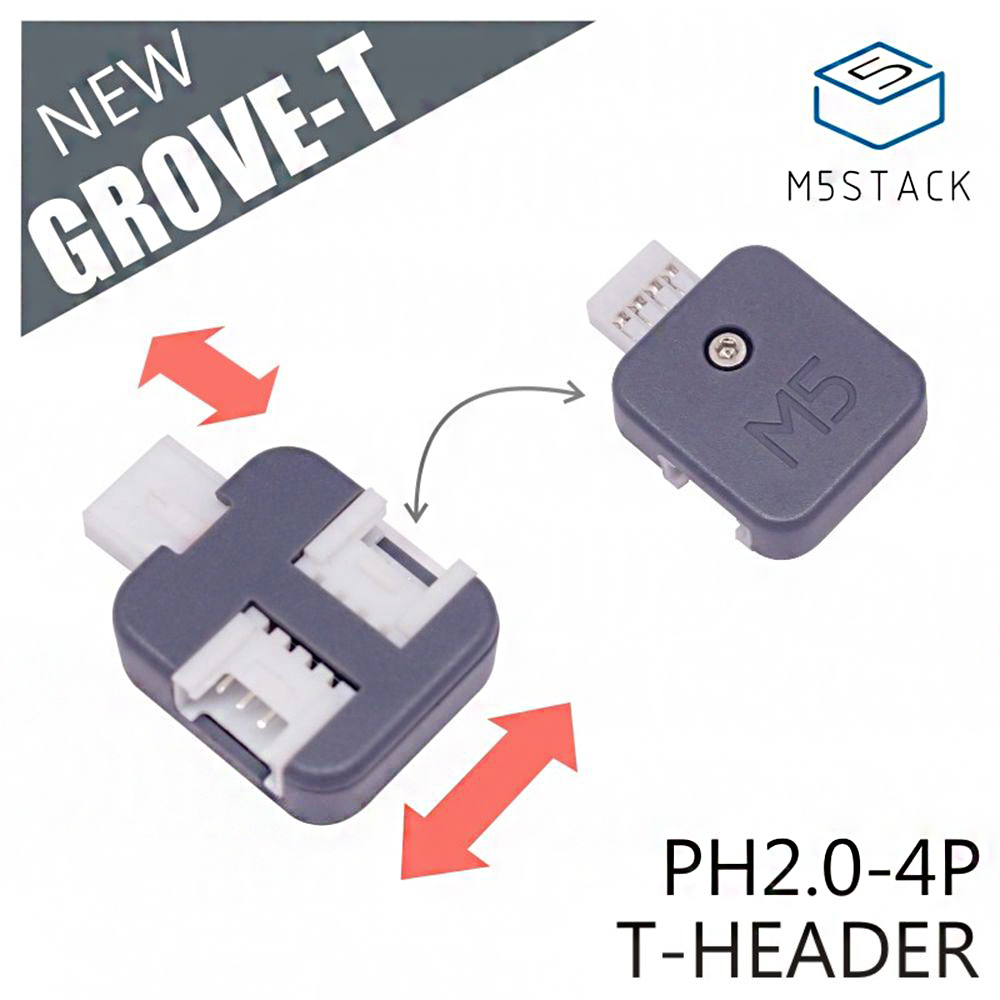 M5Stackreg-5Pcs-Grove-T-Connector-PH20-4Pin-T-Type-Grove-Header-Wire-Connector-Terminal-with-3-Ports-1551114