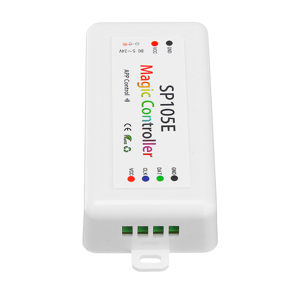Controlador SP105E Ws2812b, controlador LED Bluetooth ws2811 DC5-24V App  Control inalámbrico, controlador de píxeles LED direccionable para luces de