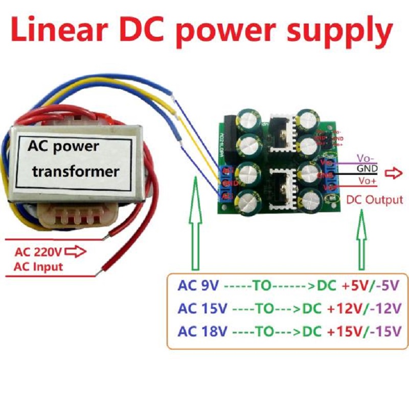 12W-AC220V-to-Dual-DC--5V12V15V-Low-Noise-Linear-Power-Supply-Kit-AC-DC-78XX-79XX-LDO-Module-for-Spe-1717974