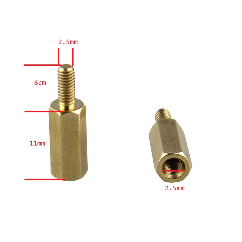 10SETS-DIY-11MM-Hex-Brass-Cylinder--Screw--Nut-Kits-For-Raspberry-Pi-1214950