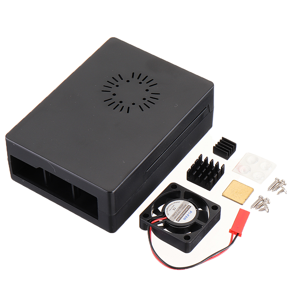 Black ABS Case Enclosure Box Heat Sink Kit for Raspberry Pi 3 Model B 