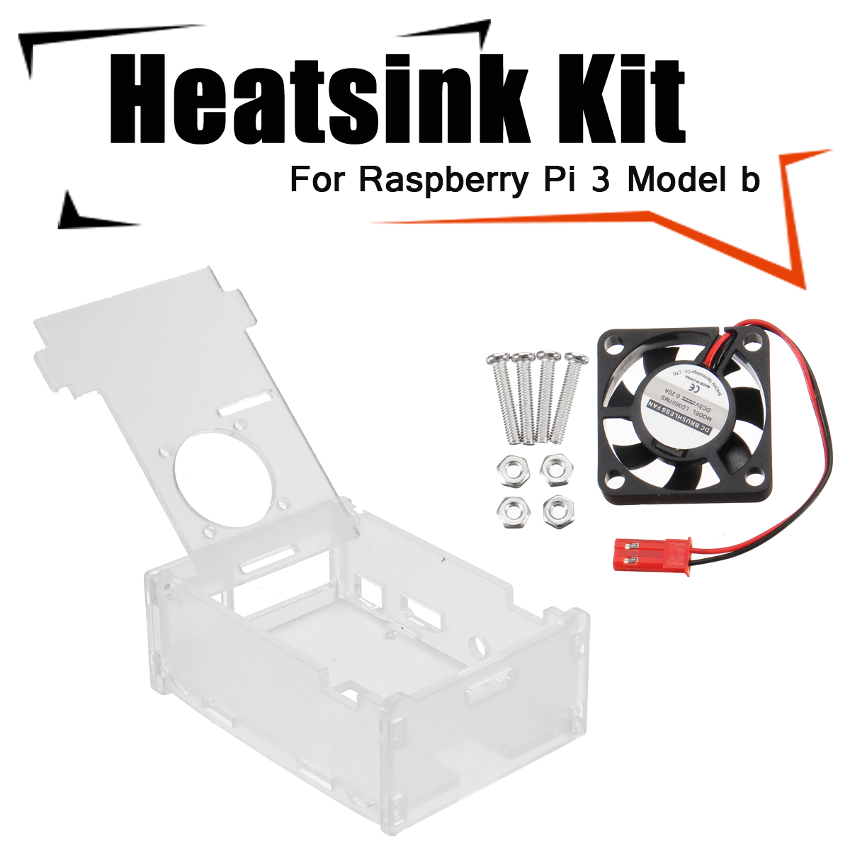 3x-Heat-Sinks--Cooling-Fan--Clear-Enclosure-Case-Box-For-Raspberry-Pi-3-Model-b-1202373