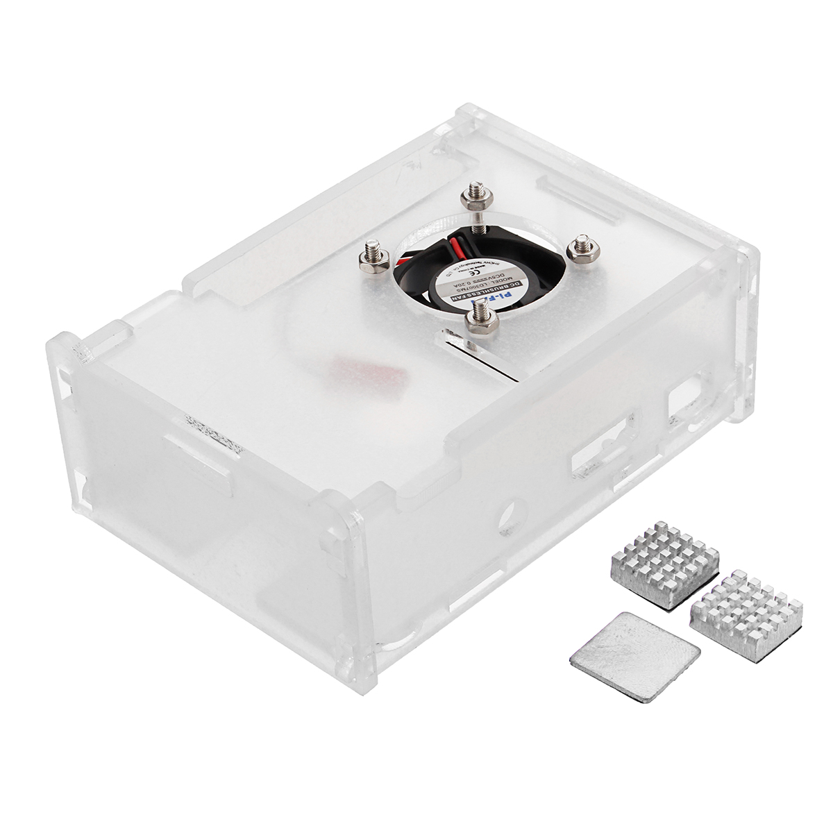 3x-Heat-Sinks--Cooling-Fan--Clear-Enclosure-Case-Box-For-Raspberry-Pi-3-Model-b-1202373