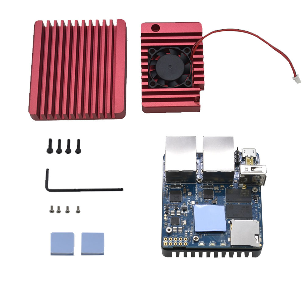 Aluminum-Alloy-RED-Metal-Protective-Cover-with-Cooling-Fan--Nanopi-R2S-Mainboard-DIY-Kit-1713395