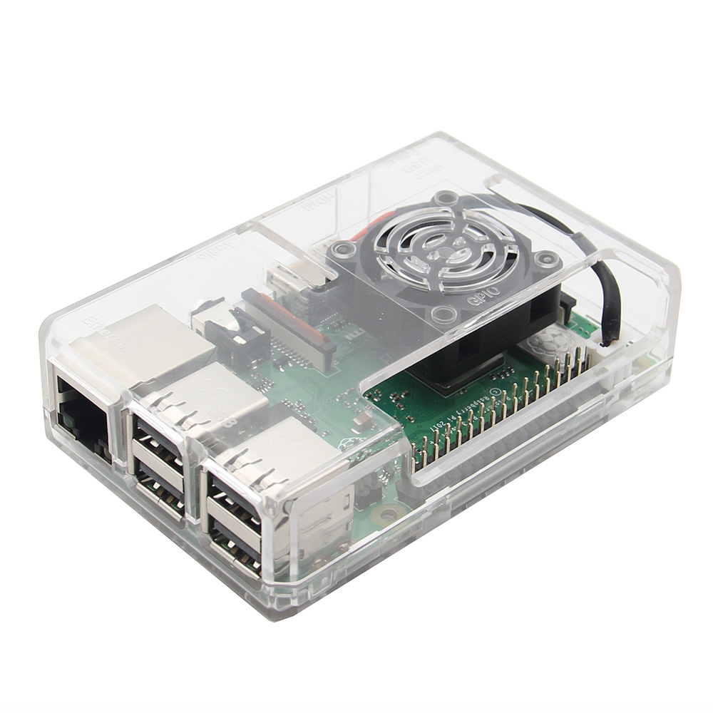BlackTransparent-ABS-Case-With-Fan-Hole-For-Raspberry-Pi-3-Model-B--3B-1337052