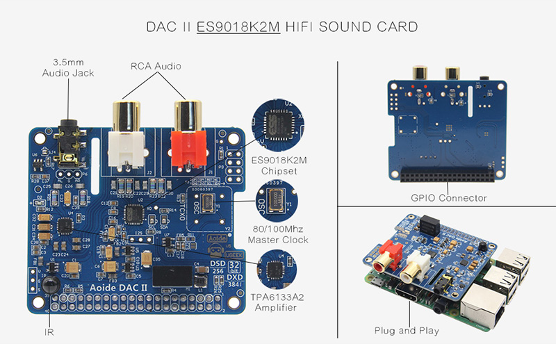 DAC-II-Hifi-Sound-Card-384-kHz32-bit-DSDAPEFLACWAV-Music-Player-Audio-Expansion-Board-ES9018K2M-For--1325387