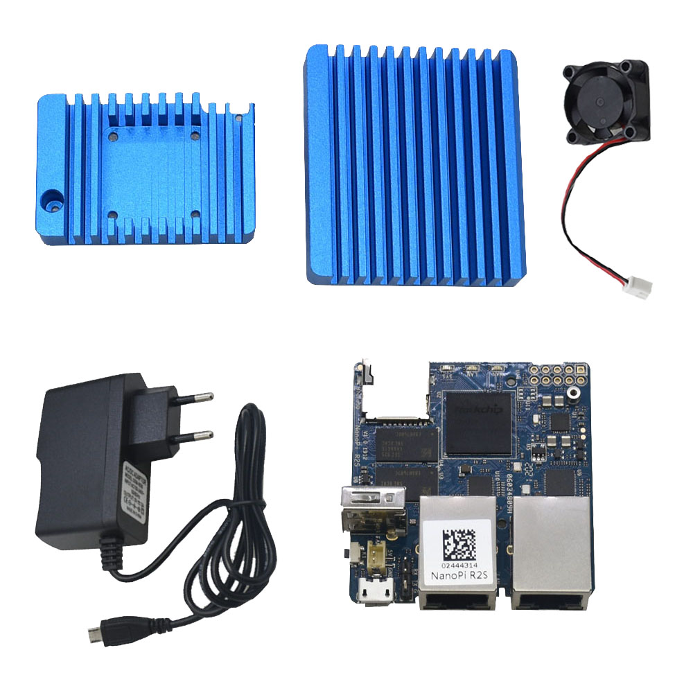 Nanopi-R2S-Mini-Router-Aluminum-Alloy-Metal-Protective-Cover-with-Cooling-Fan-5V-3A-Power-DIY-Kit-1748155