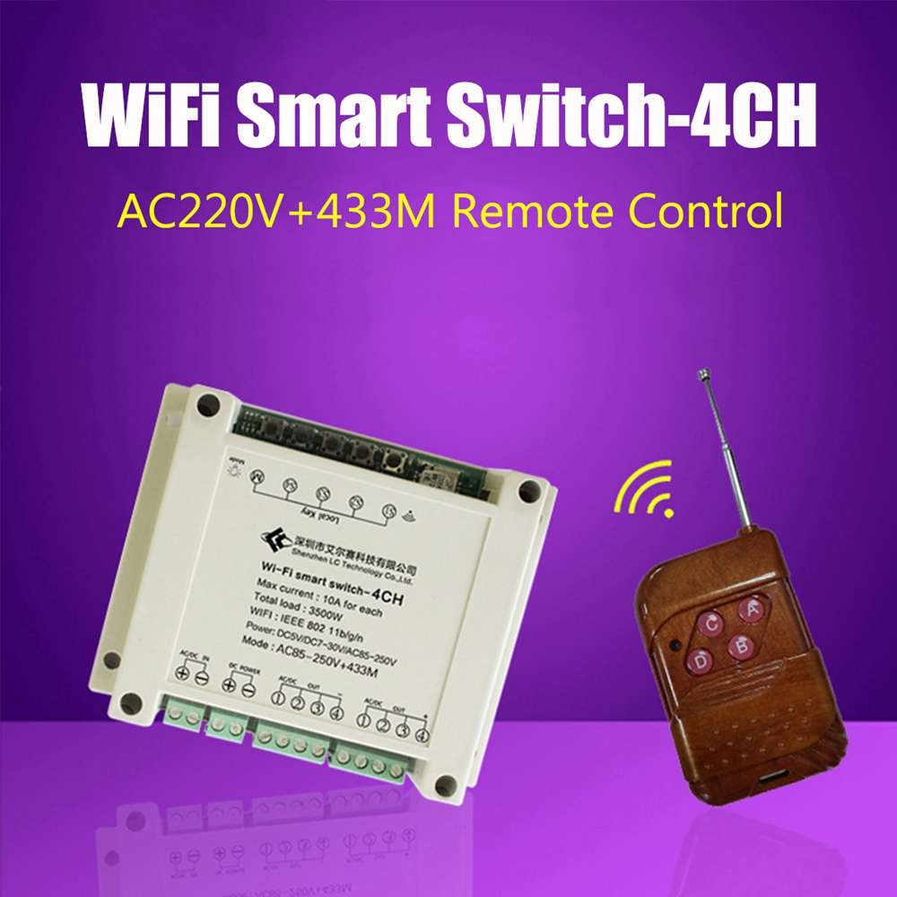 AC-220V-10A-Control-Smart-Switch-Point-Remote-Relay-4-Channel-WiFi-Module-With-Shell-And-433M-Remote-1354776
