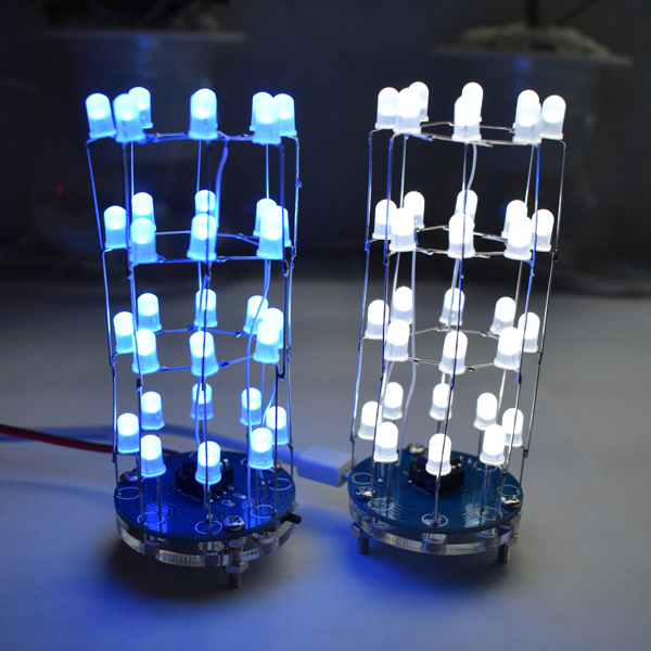 3Pcs-Geekcreitreg-DIY-Blue-Mini-Star-Flashing-LED-Cylinder-Kit-With-23-Flashing-Mode-1191790