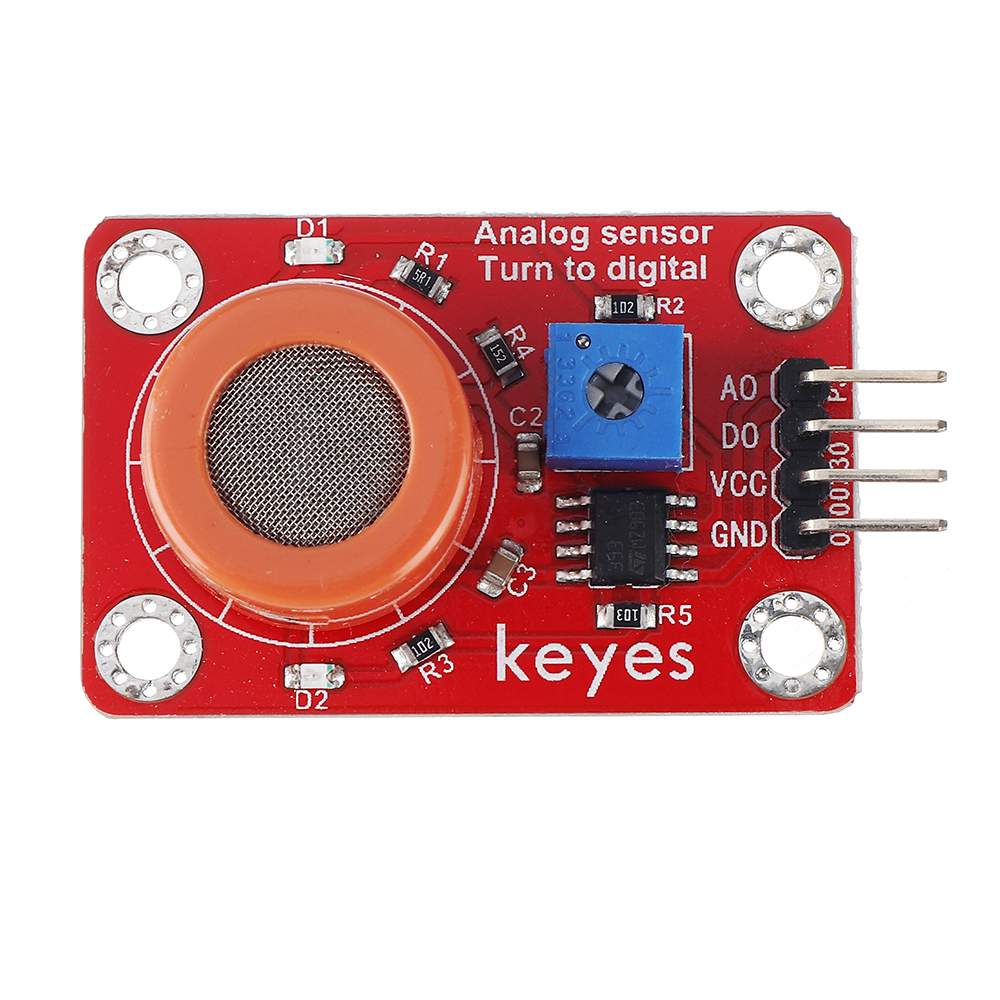 Keyes Brick MQ-3 酒精傳感器模塊，帶排針數字信號和模擬信號