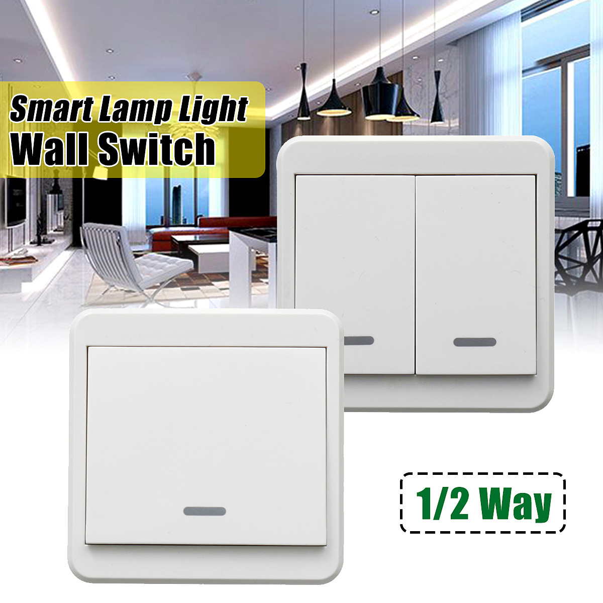 12-Way-Light-Lamp-Wall-Wireless-Remote-Control-Switch-Module-ONOFF--Receiver-1634438