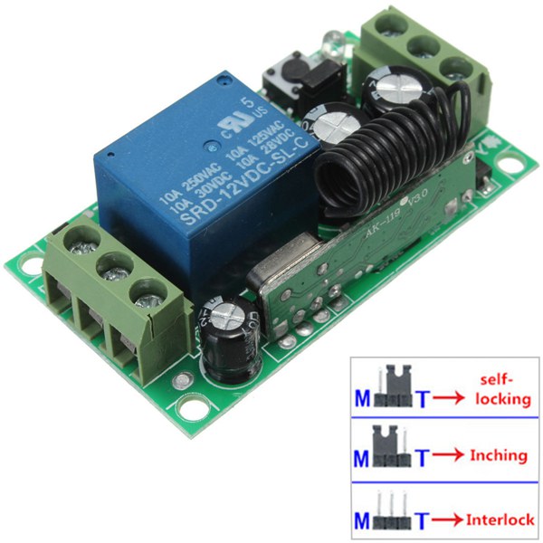 3Pcs Geekcreit® DC 12V 10A Relais 1CH Kanal Wireless RF Fernbedienung  Schalter Sender mit Empfänger