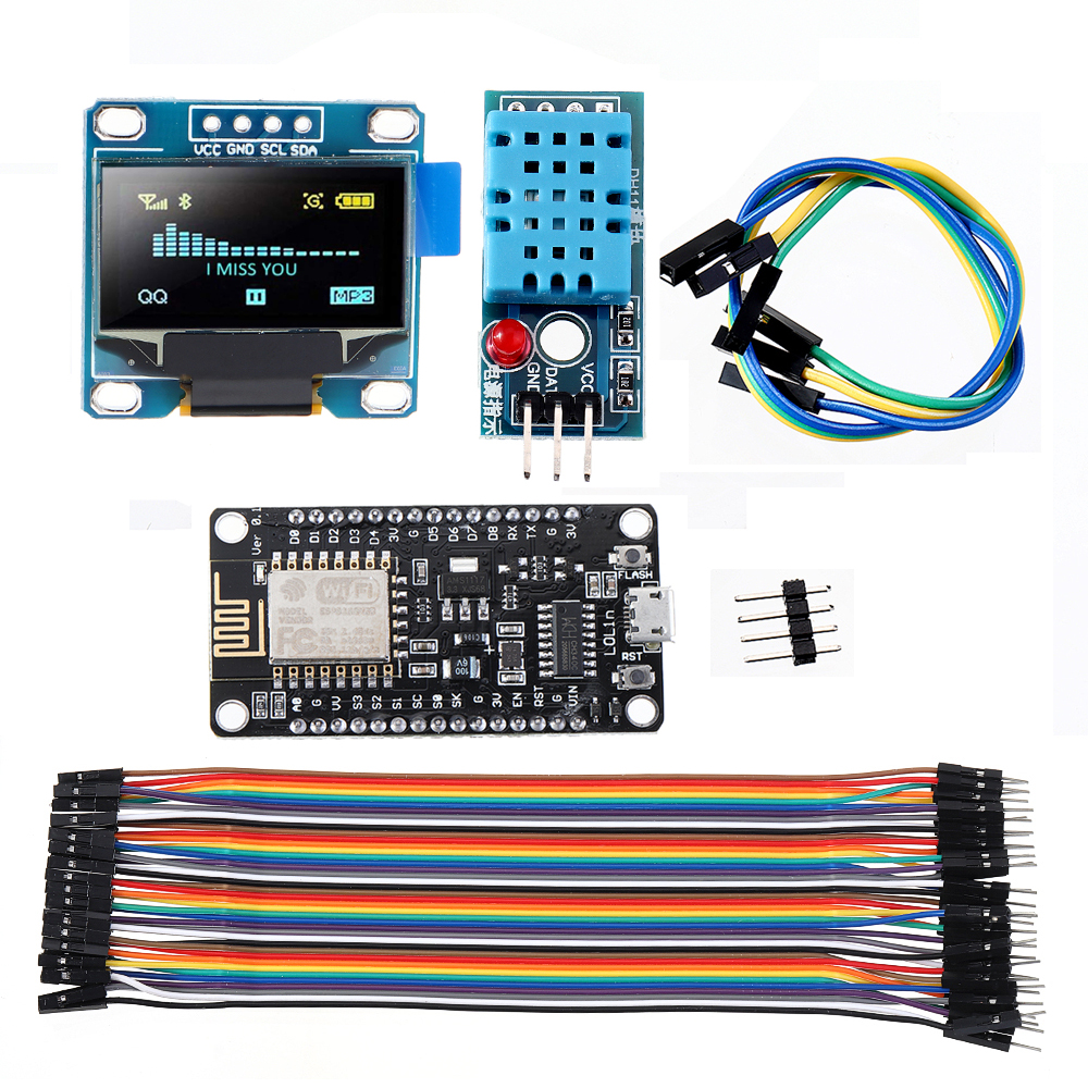 5pcs-WiFi-ESP8266-Starter-Kit-IoT-NodeMCU-Wireless-I2C-OLED-Display-DHT11-Temperature-Humidity-Senso-1605824