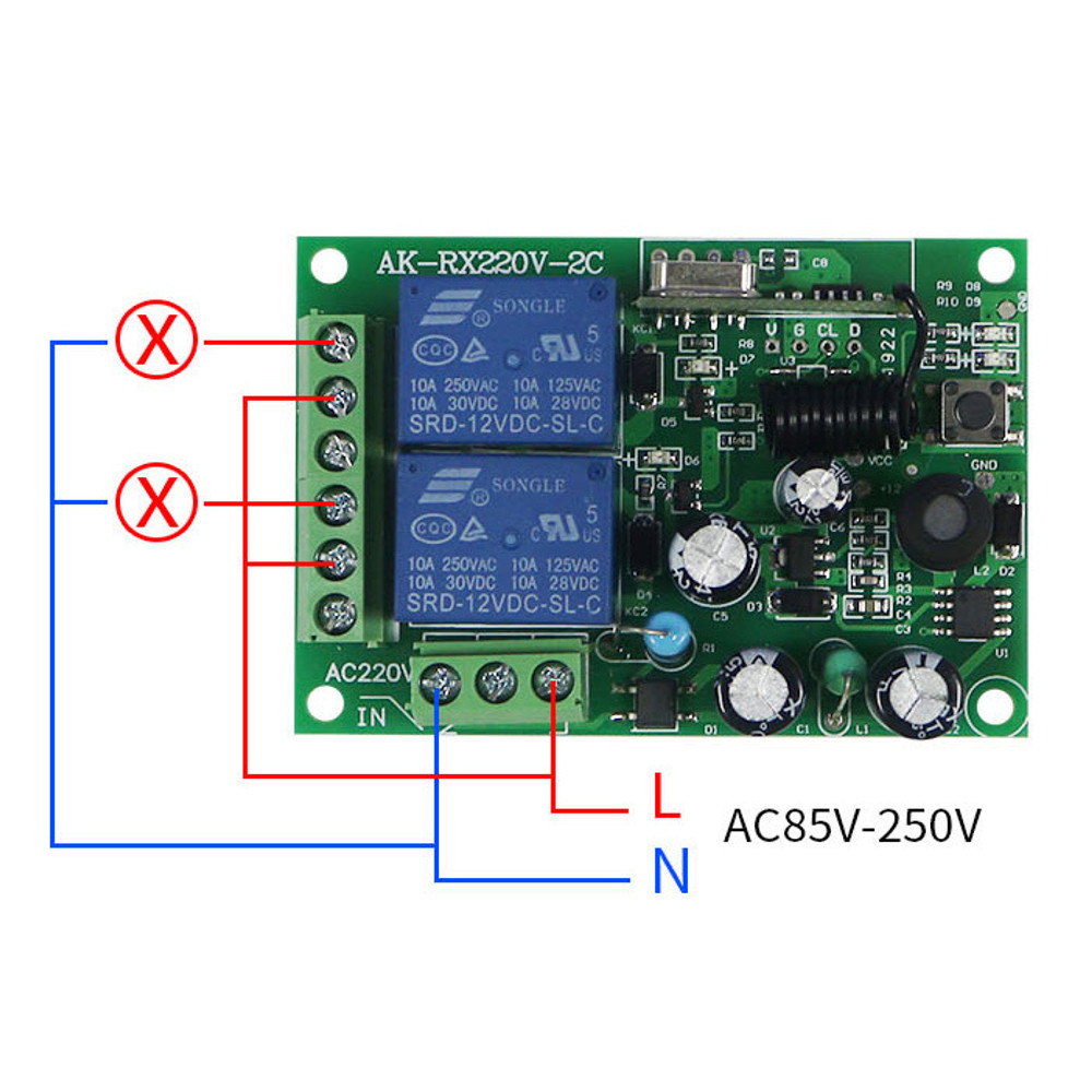 AC85-250V-315MHz433MHz-2CH-Channel-Wireless-Remote-Control-Switch-with-2-Key-Transmitter-1627259