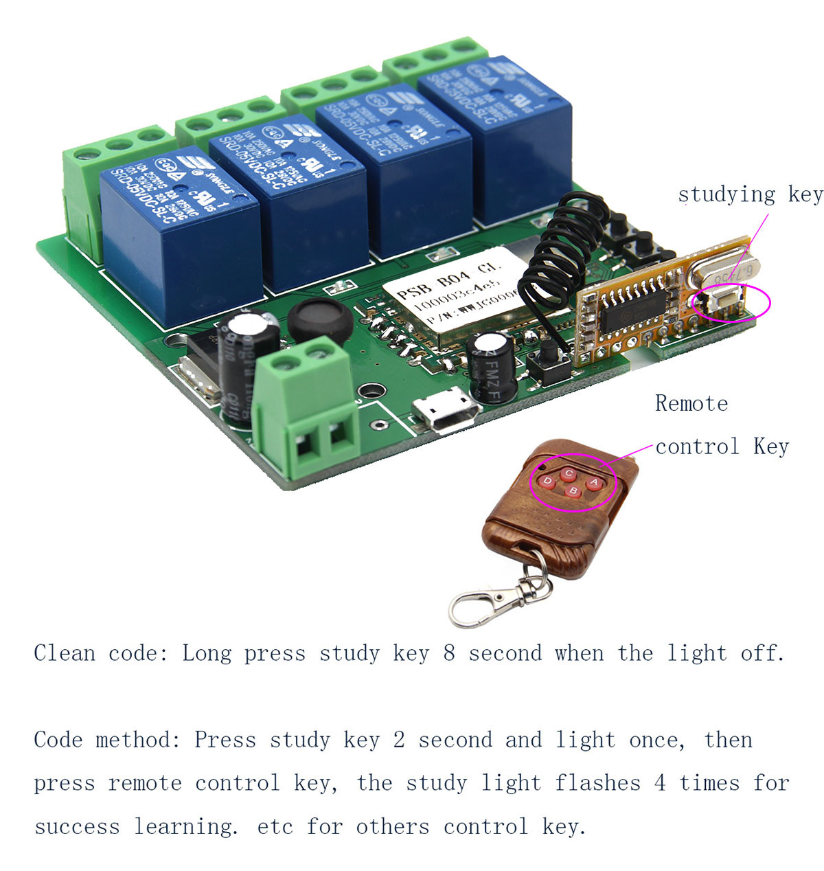 Geekcreitreg-DIY-32V-4-Channel-JogInching-And-Self-locking--433MHz-Receiver-Module--APP-Remote-Contr-1114926