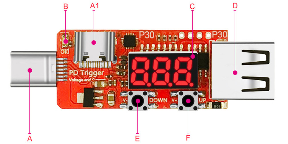Type-C-PD230-to-DC-552521mm-DC5525-Digital-Voltmeter-Ammeter-Tester-Instrument-Automatic-Fast-Charge-1476084