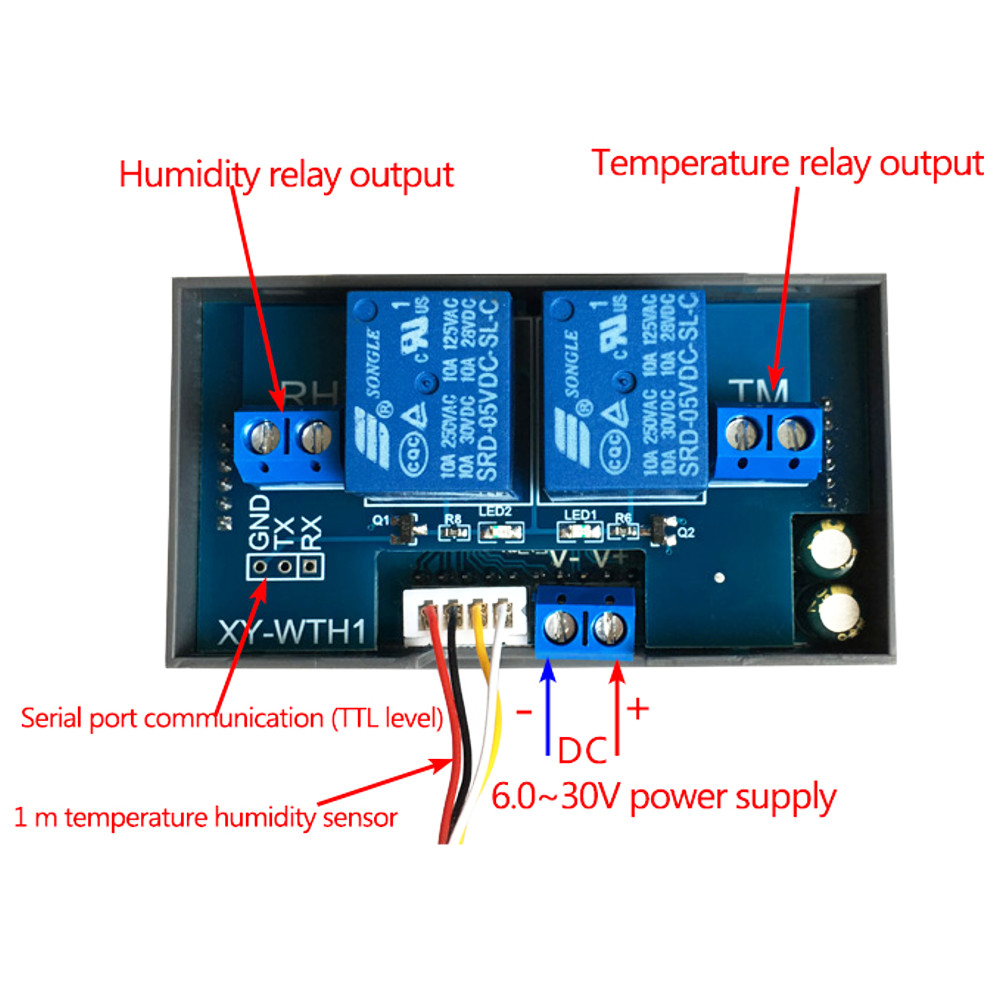 XY-WTH1-DC-6-30V-Temperature-and-Humidity-Controller-Module-Wet-Control-Switch-Constant-Sensor-Dual--1476976